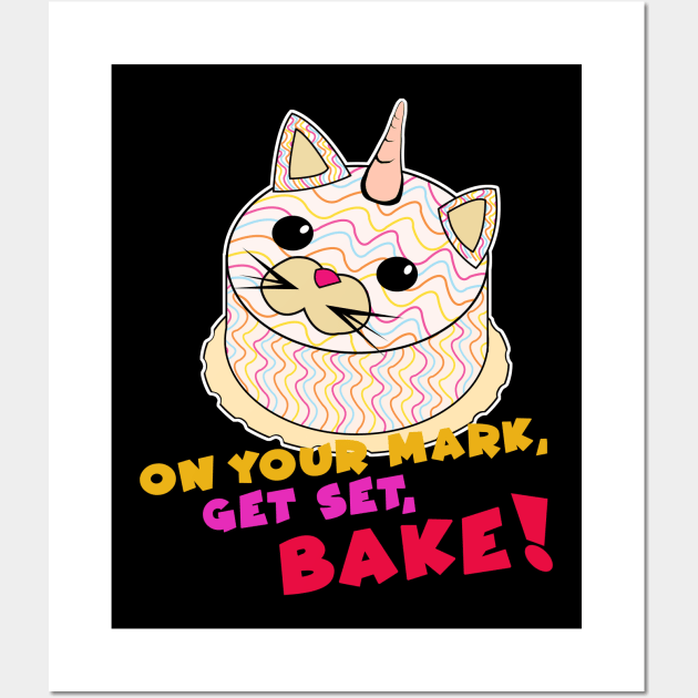 Great British baking cat Wall Art by Brash Ideas